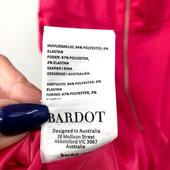 BARDOT Womens Trinity Corset Dress XL US 10 Pink Satin Strapless Cocktail NWT - Picture 9 of 10